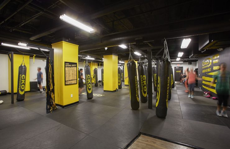take a kickboxing class with friends on the wellness level 